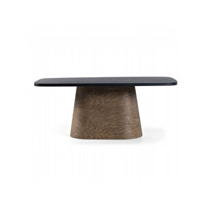 Barocco İtalyan Still Oval Ahşap Yemek Masası 100x200 Ceviz-Siyah