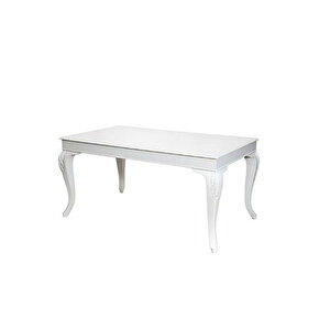 Lignos Oymalı Açılır Yemek Masası 90x140 Beyaz