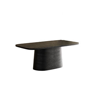 Barocco İtalyan Still Oval Ahşap Yemek Masası 100x200 Siyah