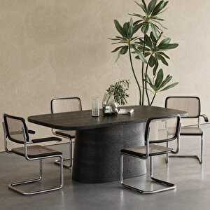 Barocco İtalyan Still Oval Ahşap Yemek Masası 100x200