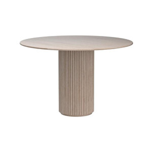 Breeze Yuvarlak Ahşap Bohem Masa 130x130 Krem