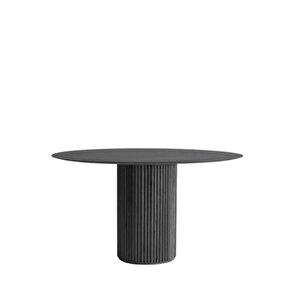 Breeze Yuvarlak Ahşap Bohem Masa 130x130 Siyah
