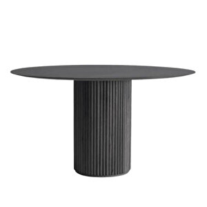 Breeze Yuvarlak Ahşap Bohem Masa 130x130 Siyah