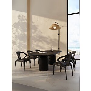 Majestica İtalyan Still Ahşap Yemek Masası 90x200 Siyah