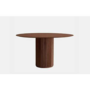 Breeze Yuvarlak Ahşap Bohem Masa 130x130 Ceviz