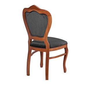 Versailes Klasik Ahşap Sandalye Ceviz Antrasit