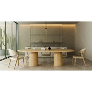Majestica İtalyan Still Ahşap Yemek Masası 90x200 Natural