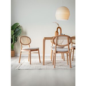 Oslo Hasırlı Ahşap Sandalye Natural