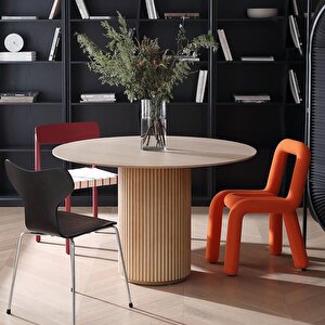 Breeze Yuvarlak Ahşap Bohem Masa 130x130