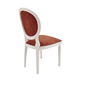 Madalyon Ahşap Klasik Sandalye Beyaz-Bordo
