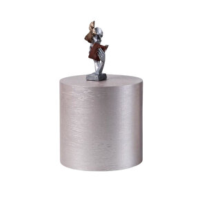 Walnut Ahşap Yan Sehpa Silver