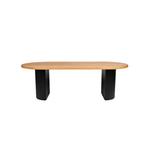 Zeno Oval Bohem Yemek Masası 90x180 Siyah Natürel