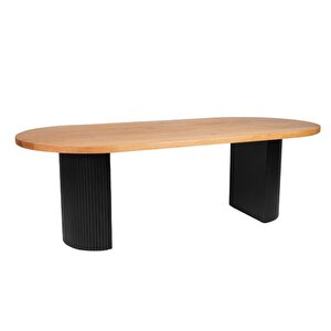 Zeno Oval Bohem Yemek Masası 90x180 Siyah Natürel