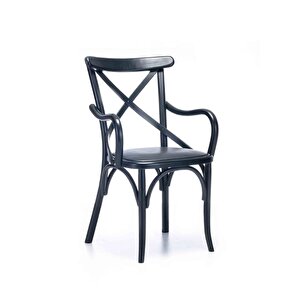 Gazzini Kolçaklı Thonet Sandalye Siyah