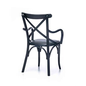 Gazzini Kolçaklı Thonet Sandalye Siyah