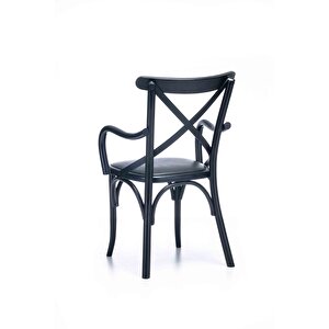 Gazzini Kolçaklı Thonet Sandalye Siyah