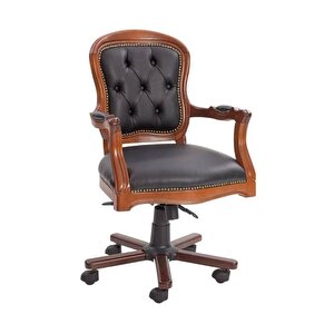 Crown Ofis Sandalyesi Ceviz Antrasit
