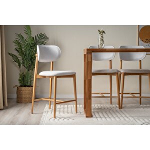 Polo Bohem Ahşap Bar Sandalyesi