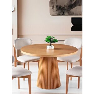 Milas Natural Ahşap Bohem Yemek Masası 110x110 Natural
