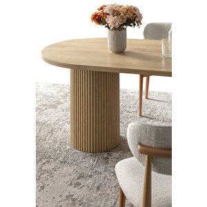 Echo İskandinav Oval Natural Ahşap Bohem Masa 90x160