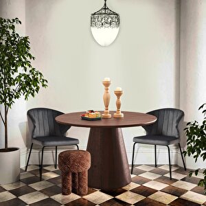 Hemera Ceviz Ahşap Yemek Masası 120x120 Ceviz-Ceviz