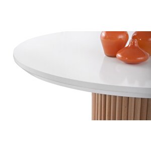 Kleopatra İskandinav Natural Ahşap Masa Sandalye Takımı 90x90 Kayın - Beyaz
