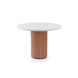 Kleopatra İskandinav Natural Ahşap Masa Sandalye Takımı 90x90 Kayın - Beyaz