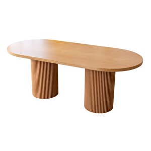 Soleil İskandinav Oval Natural Ahşap Bohem Masa 80x170 Natural