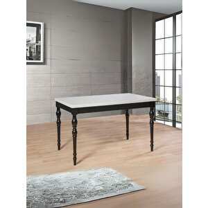Antik Açılır Yemek Masası 90x140 Siyah-Beyaz