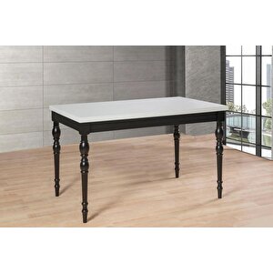 Antik Açılır Yemek Masası 90x140 Siyah-Beyaz