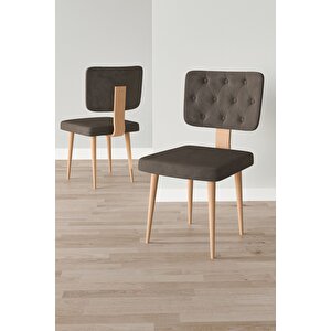 Lars Meşe 80x132 Açılabilir Mdf Masa Yemek Odası Takımı,mutfak Takımı 4 adet Sandalye Cappuccino