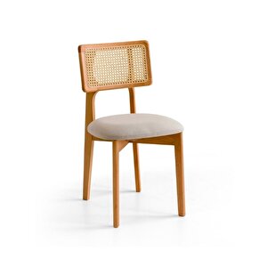 Zeus Bambu Hasırlı Ahşap Bohem Sandalye Natural