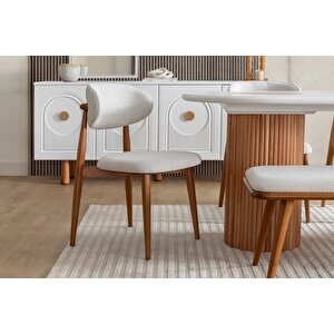 Sierra İskandinav Oval Natural Ahşap Bohem Masa 90x180 Kayın - Beyaz