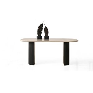 Zeno Oval Ahşap Bohem Yemek Masası 90x180