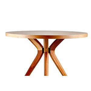 Posedion Natural Ahşap Masa Sandalye Takımı 110x110