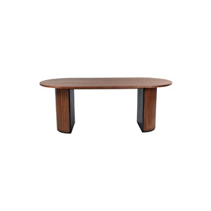 Zeno Oval Ahşap Bohem Yemek Masası 90x180 Ceviz