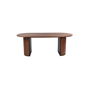 Zeno Oval Ahşap Bohem Yemek Masası 90x180