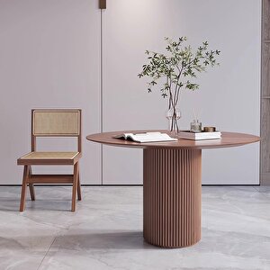 Breeze Yuvarlak Ahşap Bohem Masa 90x90