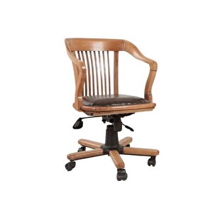 Throne Ofis Sandalyesi Kahve Natürel