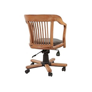 Throne Ofis Sandalyesi Kahve Natürel