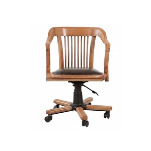 Throne Ofis Sandalyesi Kahve Natürel
