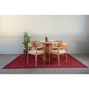 Sardes İskandinav Natural Ahşap Masa Sandalye Takımı 90x90