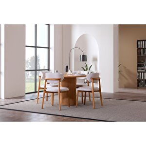 Luxor İskandinav Natural Ahşap Masa Sandalye Takımı 100x100