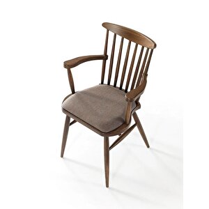Cotswold Ahşap Kolçaklı Amerikan Retro Sandalye Ceviz-Kum Beji
