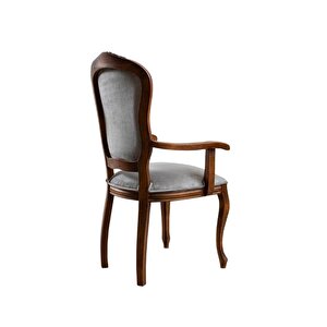 Victoria Kolçaklı Ahşap Oymalı Country Sandalye Ceviz