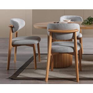 Heloise Bohem Natural Ahşap Masa Sandalye Takımı 90x180