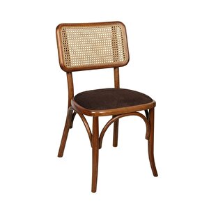 Sofa Hazeranlı Ahşap İskandinav Sandalye Ceviz-Kahverengi