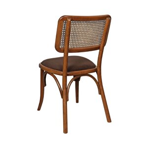 Sofa Hazeranlı Ahşap İskandinav Sandalye Ceviz-Kahverengi