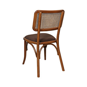 Sofa Hazeranlı Ahşap İskandinav Sandalye Ceviz-Kahverengi