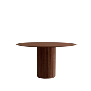 Breeze Yuvarlak Ahşap Bohem Masa 120x120 Ceviz